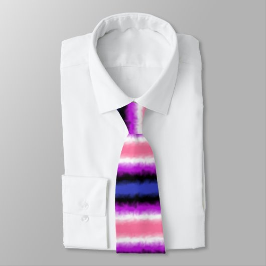 Gendervloeiende vlag Narrow Stripe Stropdas (Gebonden)