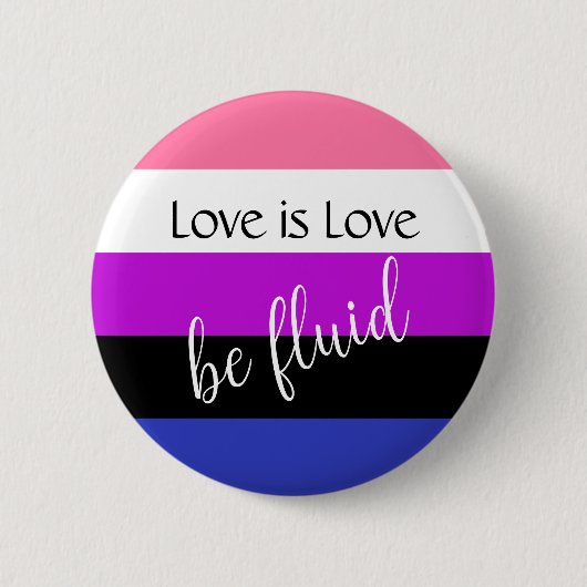 Gendervloeiing Love is Love Custom Text Ronde Button 5,7 Cm (Voorkant)