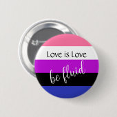 Gendervloeiing Love is Love Custom Text Ronde Button 5,7 Cm (Voorkant /achterkant)