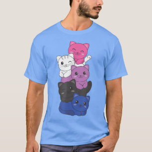 Gendervloeikatten Vlag Pride LGBTQ Cats Gendervloe T-shirt