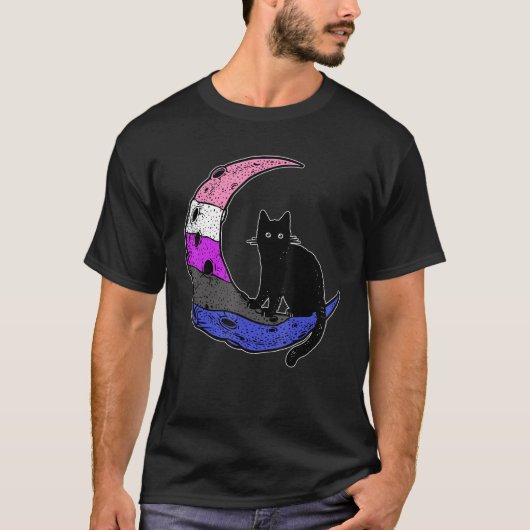 GendervloeiMoon Cat Pride Flag Lgbt Subtle Gay No. T-shirt (Voorkant)