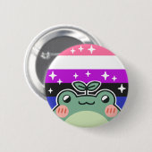 Gendervloeistof LGBT Pride Flag Kikker Ronde Button 5,7 Cm (Voorkant /achterkant)