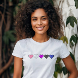 Gendervloeistof vlag Pixel hart T-shirt