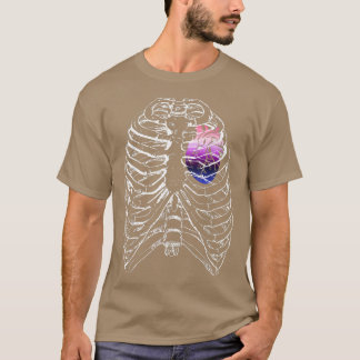 Gendervloeistofanatomische hartribcage Queer Pride T-shirt