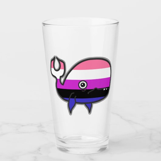 Gendervloeistofangstig, maar geperste walvis glas (Voorkant)