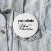 Gendervloeistofdefinitie - gedefinieerde LGBTQ-ter Ronde Button 4,0 Cm (In situ)