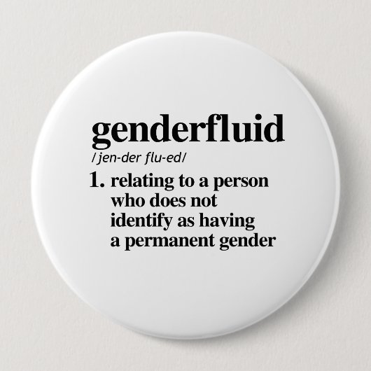 Gendervloeistofdefinitie - gedefinieerde LGBTQ-ter Ronde Button 4,0 Cm (Voorkant)