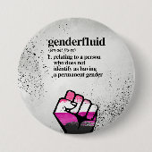 Gendervloeistofdefinitie - gedefinieerde LGBTQ-ter Ronde Button 7,6 Cm (Voorkant)