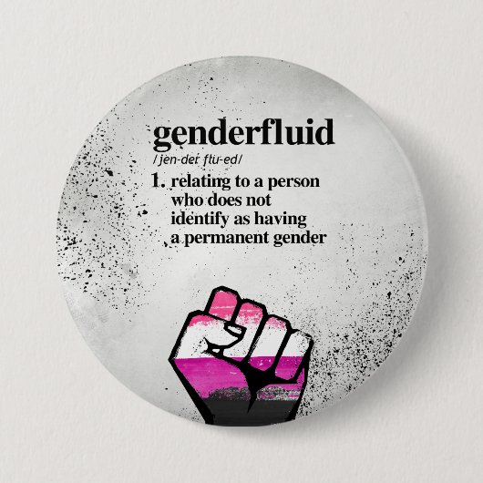 Gendervloeistofdefinitie - gedefinieerde LGBTQ-ter Ronde Button 7,6 Cm (Voorkant)