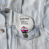 Gendervloeistofdefinitie - gedefinieerde LGBTQ-ter Ronde Button 7,6 Cm (In situ)