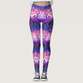 Gendervloeistofdragon Damask - Gendervloeide Pride Leggings (Voorkant)