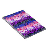 Gendervloeistofdragon Damask - Gendervloeide Pride Notitieboek (Rechterzijde)