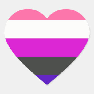 Gendervloeivlag Hart Sticker