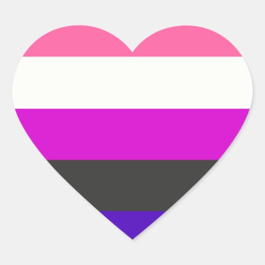 Gendervloeivlag Hart Sticker (Voorkant)