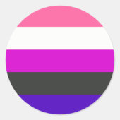 Gendervloeivlag Ronde Sticker (Voorkant)
