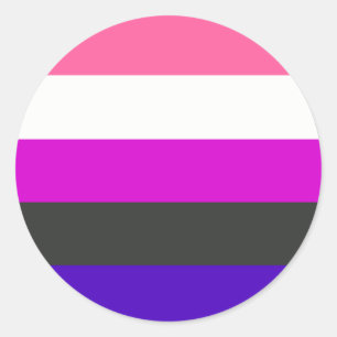 Gendervloeivlag Ronde Sticker