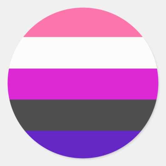 Gendervloeivlag Ronde Sticker (Voorkant)