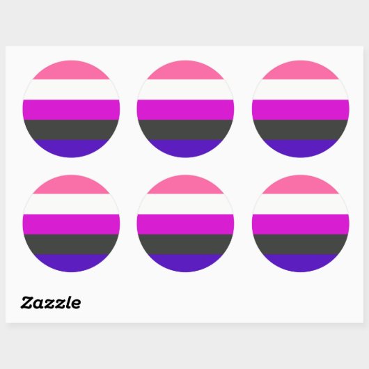 Gendervloeivlag Ronde Sticker (Vel)