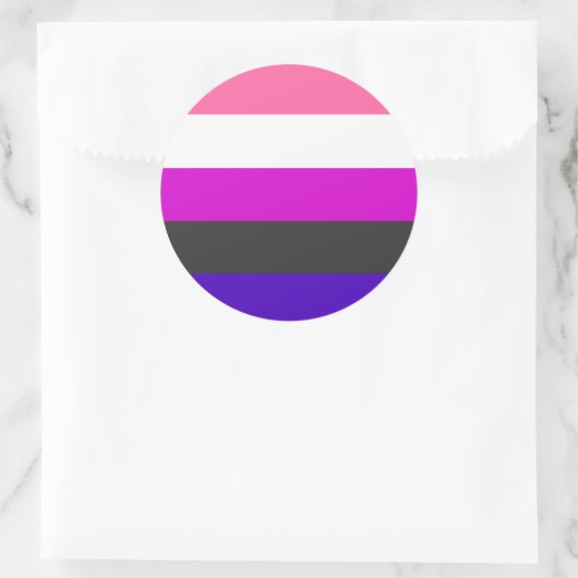 Gendervloeivlag Ronde Sticker (Tas)
