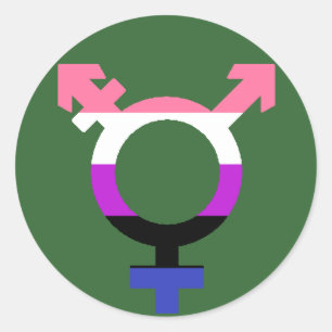 Gendervloeivlag Trans-symbool Ronde Sticker