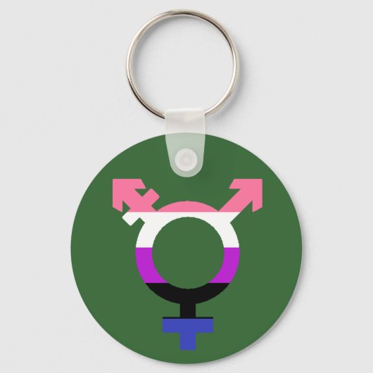 Gendervloeivlag Trans-symbool Sleutelhanger (Voorkant)