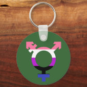 Gendervloeivlag Trans-symbool Sleutelhanger (Voorkant)