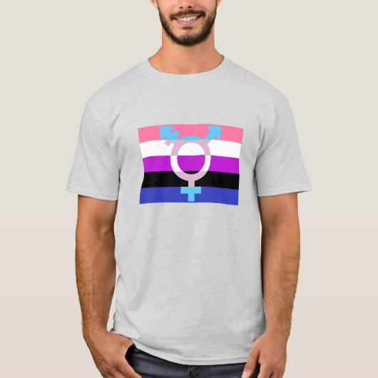 Gendervloeivlag Trans-symbool T-shirt (Voorkant)