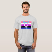 Gendervloeivlag Trans-symbool T-shirt (Voorkant volledig)