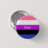 Gendervloeivlag / ze pronoun ronde button 3,2 cm (Voorkant /achterkant)