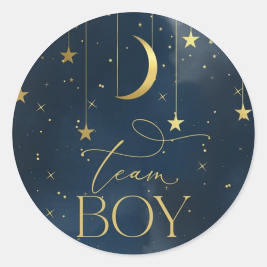 Gendervrije Sticker, Team Boy Navy Blue Sticker (Voorkant)