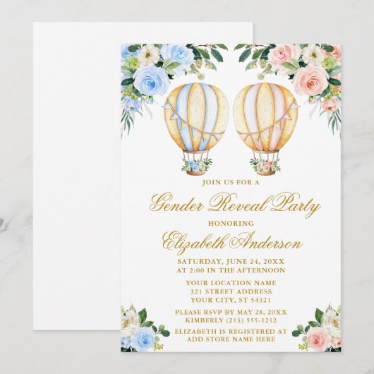 Gendervrijheid hete luchtballonnen kaart (Voorkant / Achterkant)