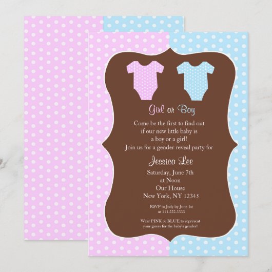 Gendervrijheid partijuitnodiging voor Baby shower Kaart (Voorkant / Achterkant)