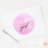 Gendervrijheid teammeisje ronde sticker (Envelop)