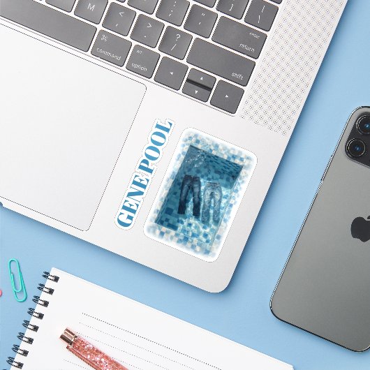 GENE POOL STICKER (Laptop met iPhone)