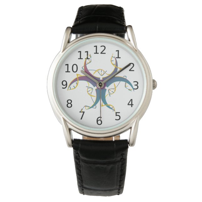 Gene Splicing Bio Hazard Symbool Horloge (Voorkant)