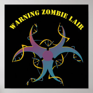 Gene Splicing Bio Hazard Symbool Poster