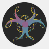 Gene Splicing Bio Hazard Symbool Ronde Sticker (Voorkant)