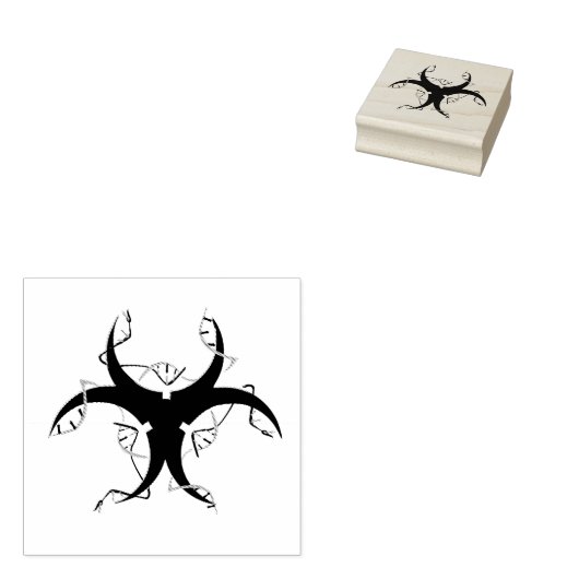 Gene Splicing Bio Hazard Symbool Rubberstempel (Gestempeld)