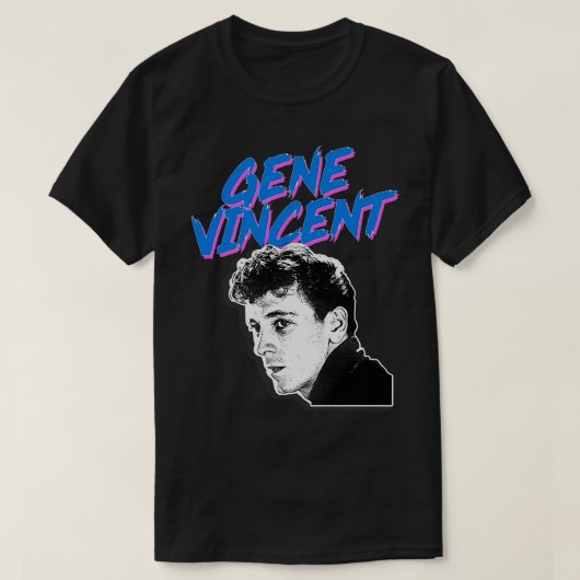 Gene Vincent Retro Grafisch Ontwerp T-shirt (Design voorkant)