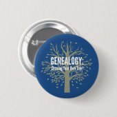 Genealoge Button (blauw) (Voorkant /achterkant)