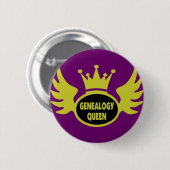 Genealoge koningin 2 ronde button 5,7 cm (Voorkant /achterkant)