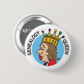 Genealoge koningin ronde button 5,7 cm (Voorkant /achterkant)