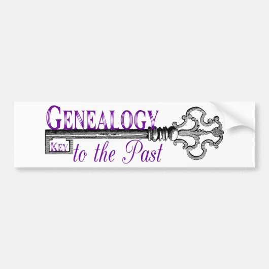 Genealoge sleutel tot het verleden bumpersticker (Voorkant)