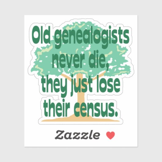 Genealogen verliezen hun census vinyl sticker (Vel)