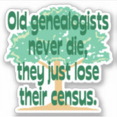 Genealogen verliezen hun census vinyl sticker (Voorkant)