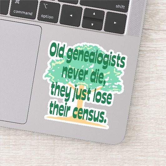 Genealogen verliezen hun census vinyl sticker (Detail)