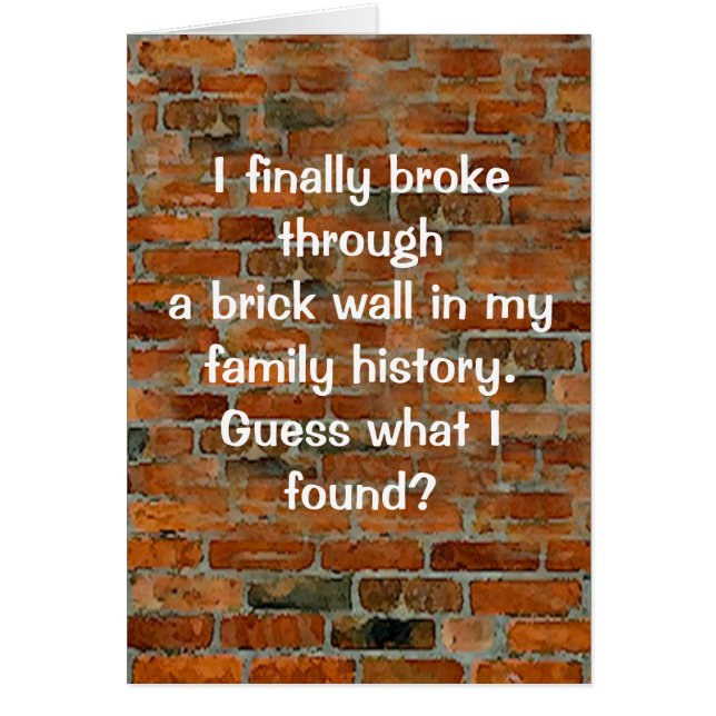 Genealogie Brick Wall (Voorkant)