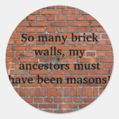 Genealogie "Brick Wall" Sticker (Voorkant)