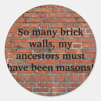 Genealogie "Brick Wall" Sticker