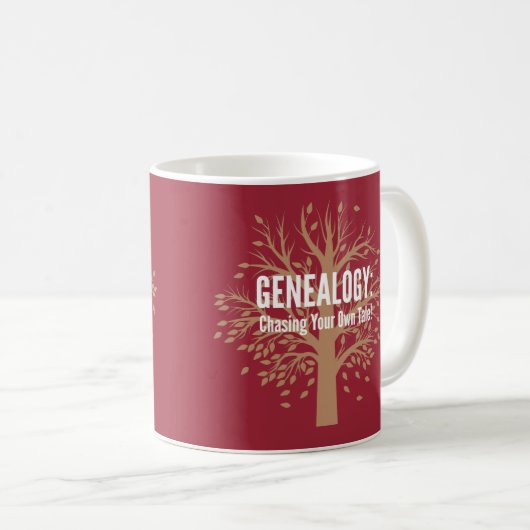 Genealogie Coffee Mok (rood) (Voorkant rechts)